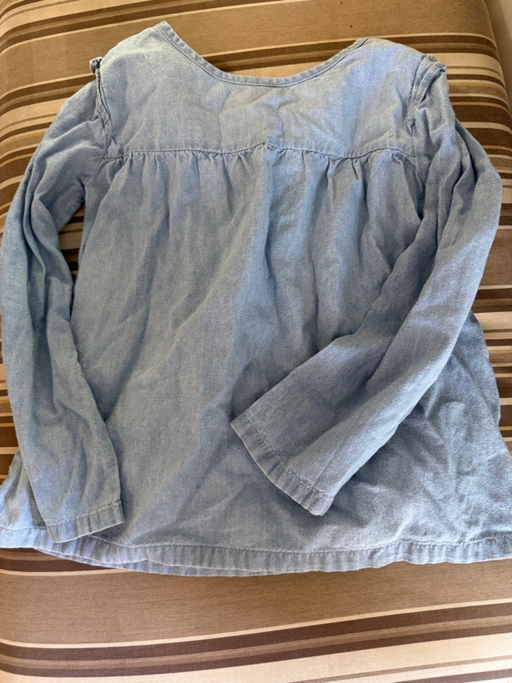 Carters Light Wash Chambray Long Sleeve Top - Light Blue